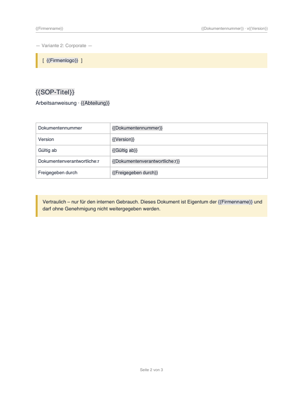 SOP-Deckblatt – Seite 2 von 3 des PDF-Downloads